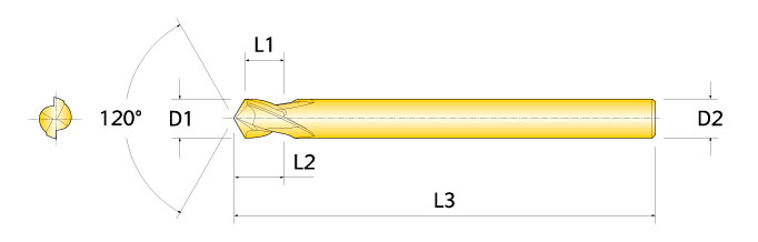Ingersoll Series: 45SRB - 90° End Mill 120° Point