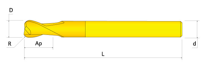 Ingersoll Series: 45U_RB - Bull Nose End Mill