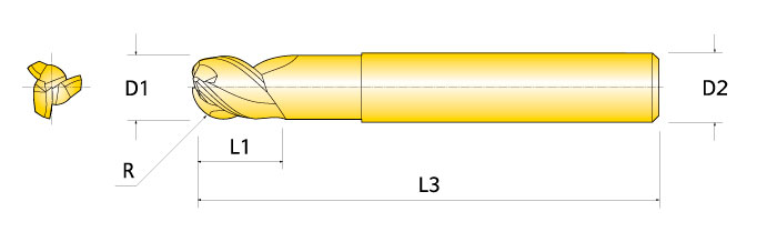 Ingersoll Series: 46BRH - Ball Nose End Mill