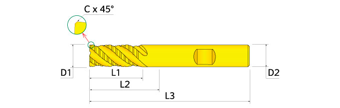 Ingersoll Series: 46C_RM - 90° End Mill