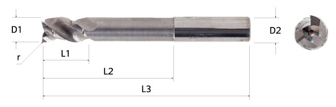 Ingersoll Series: 46DRQ - 90° End Mill