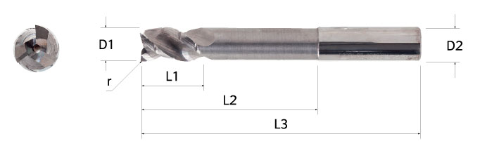 Ingersoll Series: 46DRQ20 - 90° End Mill
