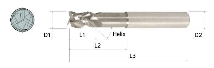 Ingersoll Series: 46J_RD08 - 90° End Mill