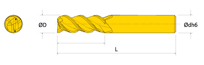 Ingersoll Series: 46JRW - 90° End Mill