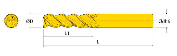 Ingersoll Series: 46JRW - 90° End Mill