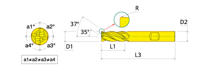 Ingersoll Series: 47D_RX - 90° End Mill
