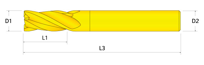 Ingersoll Series: 47J_RD - 90° End Mill - Medium Length