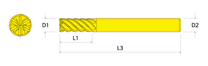 Ingersoll Series: 48JRJ - 90° End Mill - Extra Long