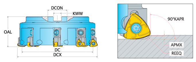 Ingersoll Series: 4W2A - Hi-Feed Cartridge Face Mill