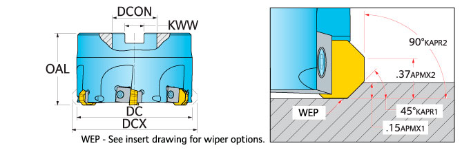 Ingersoll Series: 5J2H - 45° SiNi Face Mill