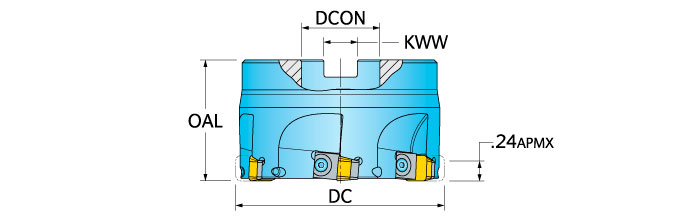 Ingersoll Series: 5J2H - 90° SiNi Face Mill