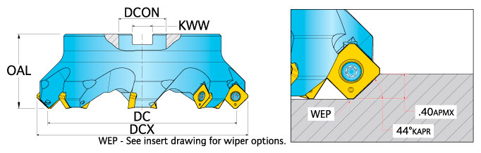 Ingersoll Series: 5N6R - 45° Face Mill