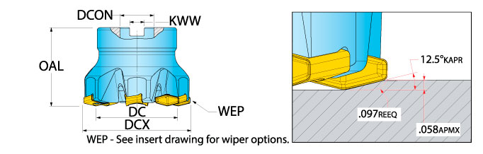 Ingersoll Series: 8G5A 8G6A - Hi-Feed Face Mill