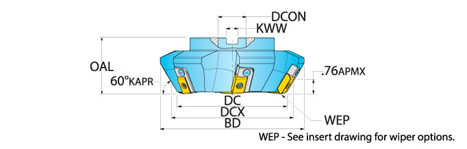 Ingersoll Series: 9M2L - 60° Heavy Duty Face Mill
