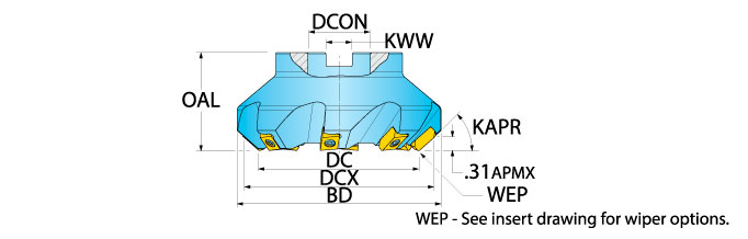 Ingersoll Series: 9N6A - 45° Face Mill