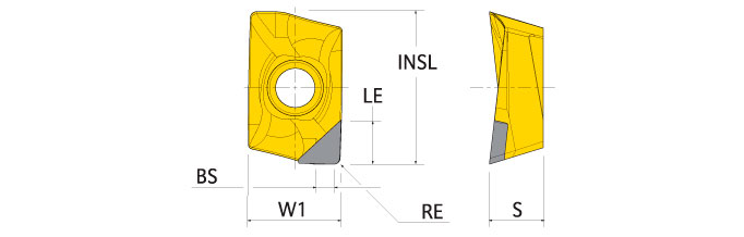 Ingersoll Series: BOMT09_DT1 - PCD Insert Short