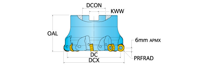 Ingersoll Series: DE6H - Button Face Mill