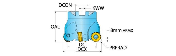 Ingersoll Series: DE6K - Button Face Mill
