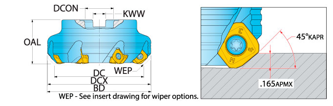 Ingersoll Series: DN5G DN6G - 45° Face Mill