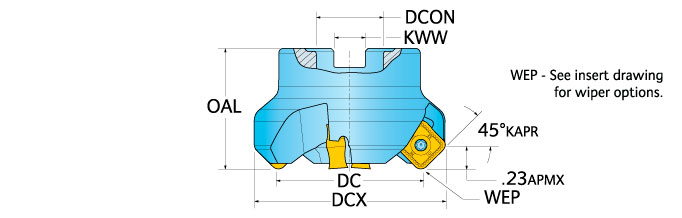 Ingersoll Series: DN5H DN6H - 45° Face Mill