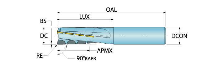 Ingersoll Series: EBSE - Helical Brazed PCD End Mill
