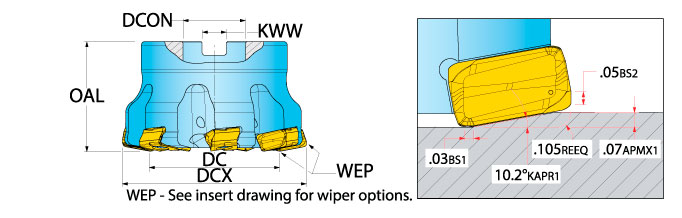 Ingersoll Series: EG5J EG6J - Hi-Feed Face Mill