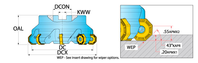 Ingersoll Series: OP6N - 43° Face Mill