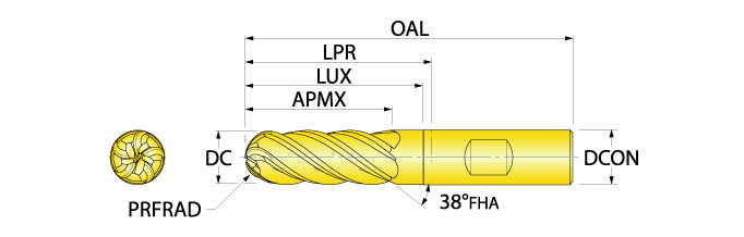 Ingersoll Series: REB_5_W - Ball Nose End Mill
