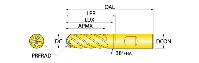 Ingersoll Series: REB_6_W - Ball Nose End Mill