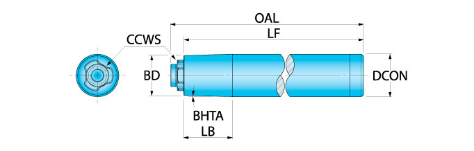 Ingersoll Series: S*L*SK - Steel Shank Cone Neck
