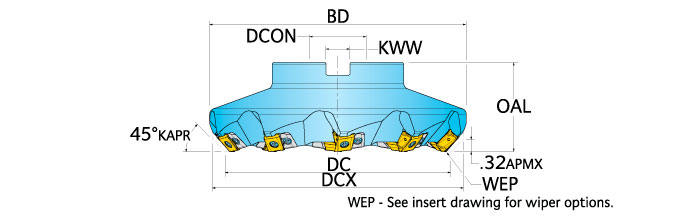 Ingersoll Series: SN2J - Heavy Duty 45° Face Mill