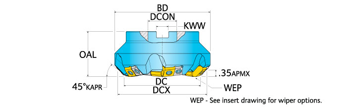 Ingersoll Series: SN2N - 45° Heavy Duty Face Mill