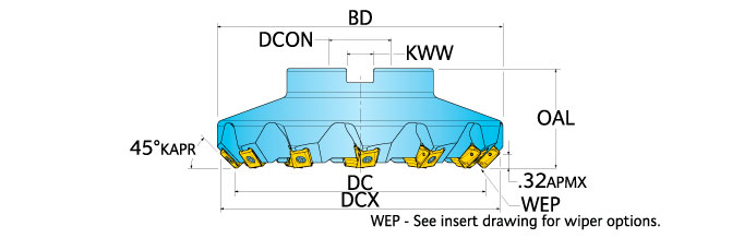 Ingersoll Series: SN6J - 45° Face Mill