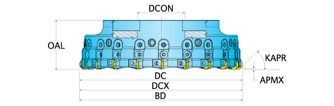 Ingersoll Series: TOCBA - 45° Cartridge Face Mill-CBN