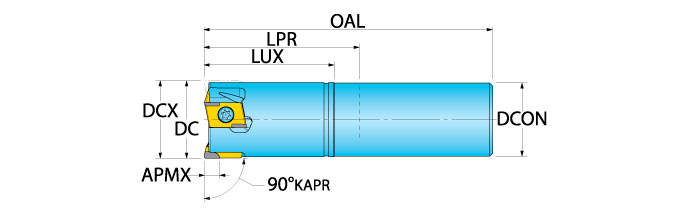 Ingersoll Series: TRGSC_N - 90° Fixed Pocket End Mill