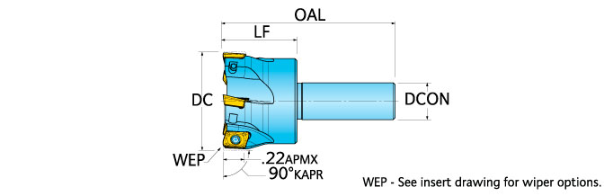 Ingersoll Series: 12J1D - 90° End Mill For Swiss & Live Tooling