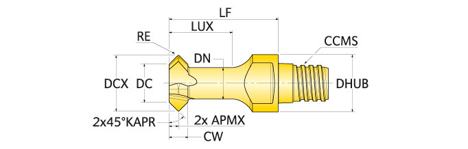 Ingersoll Series: 17N - Extended Neck Front & Back Chamfer Tip