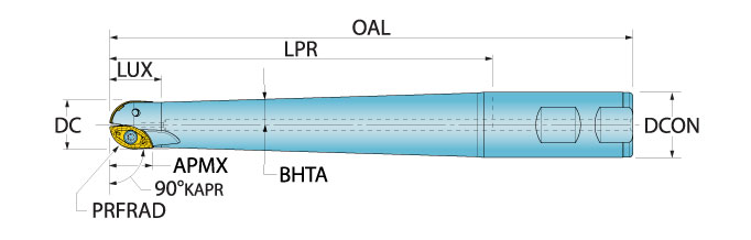 Ingersoll Series: 1BW8T 1BW8V 1BW8W Taper Roughing Ball Nose End Mill