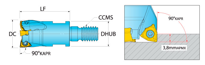 Ingersoll Series: 1WJ1D_X - 90° Rough & Ramp End Mill (Metric)