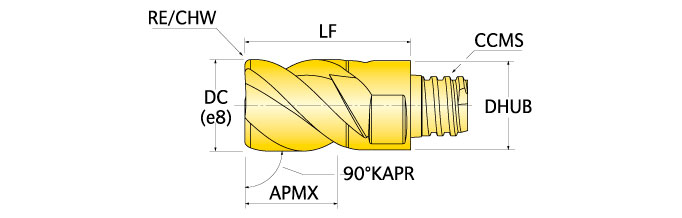 Ingersoll Series: 46D-P & 46J-P - 90° EM For Al (1xD Flute)