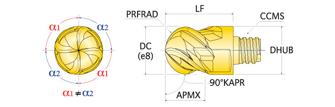 Ingersoll Series: 47B_T_RQ - Variable Pitch Helical Ball Nose