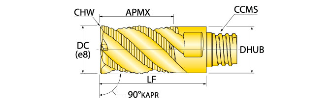 Ingersoll Series: 47C 48C - 90° Roughing End Mill (1.5xD Flute)