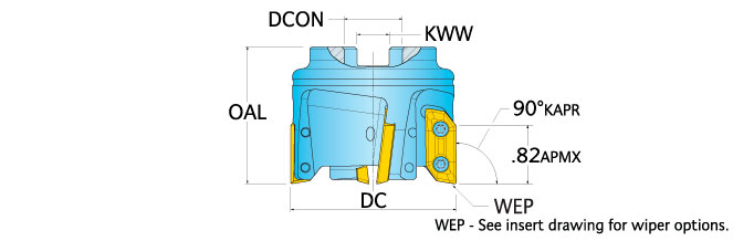 Ingersoll Series: 5X6X - 90° Router Face Mill For Aluminum