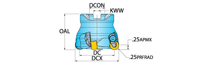 Ingersoll Series: DW1H*R02 DW2H*R02 - Ceramic Button Face Mill