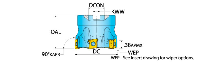 Ingersoll Series: EJ5C EJ6C - 90° High-Density Face Mill