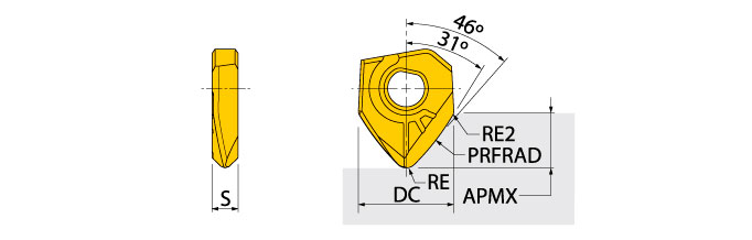 Ingersoll Series: NQHB - Metric Barrel (Taper Form) Insert