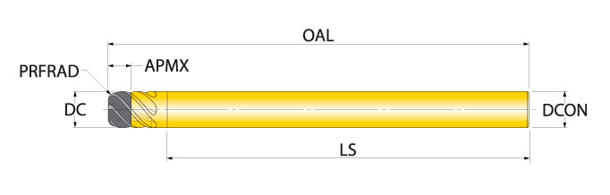 Ingersoll Series: SMTO - Toroid (Torus) Nose Solid PCD Micro End Mill