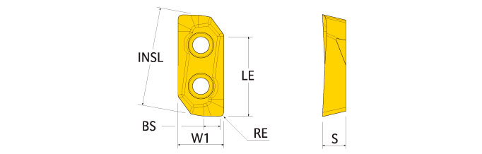 Ingersoll Series: XPET14_PW - Crowned Wiper Insert For Non-Ferrous