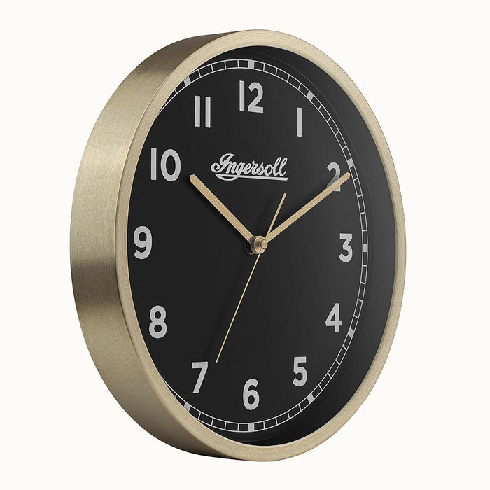 Ingersoll 1892 IC001GB INGERSOLL QUARTZ 30CM WALL CLOCK - GOLD/BLACK