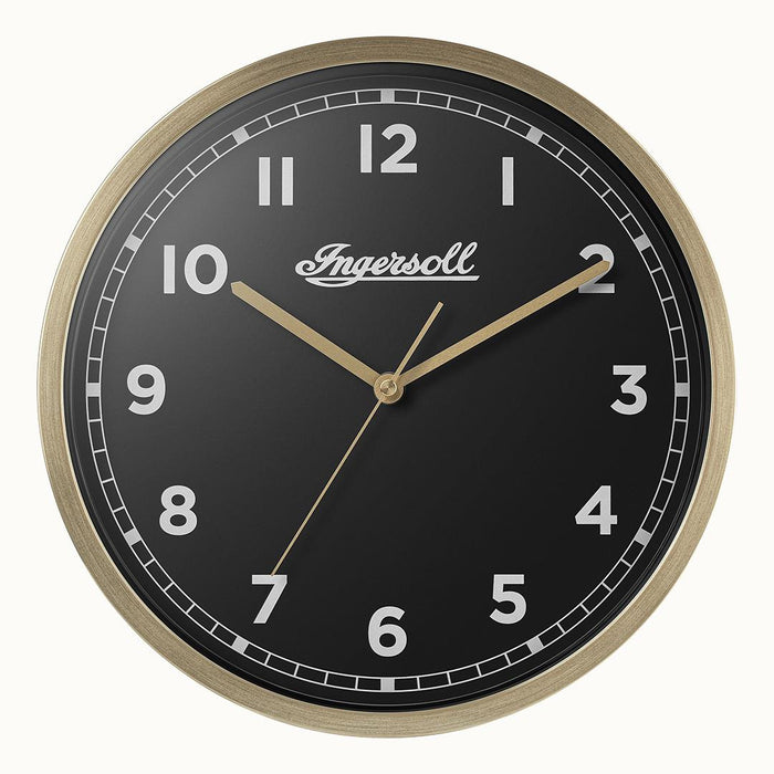 ingersoll 1892 IC001GB INGERSOLL QUARTZ 30CM WALL CLOCK - GOLD/BLACK